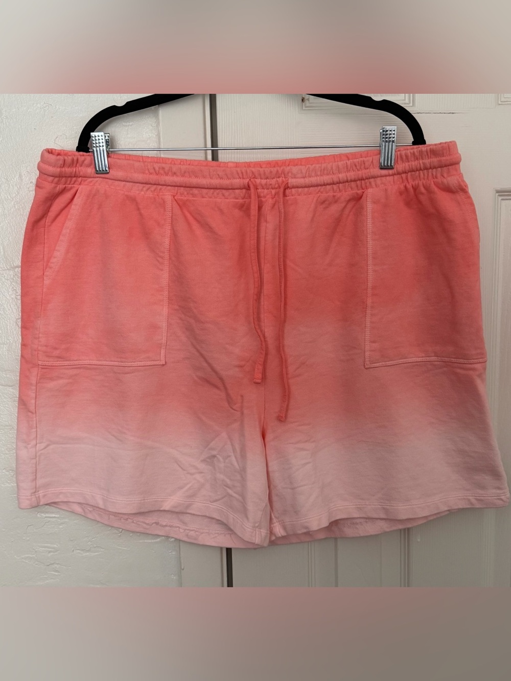 Zenana Outfitters Coral Ombre Drawstring Lounge Shorts